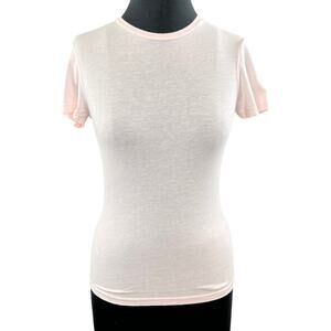 JAMES PERSE Light Pink Fitted Standard Short Sleeve Tee Crewneck Slim Fit 2 M
